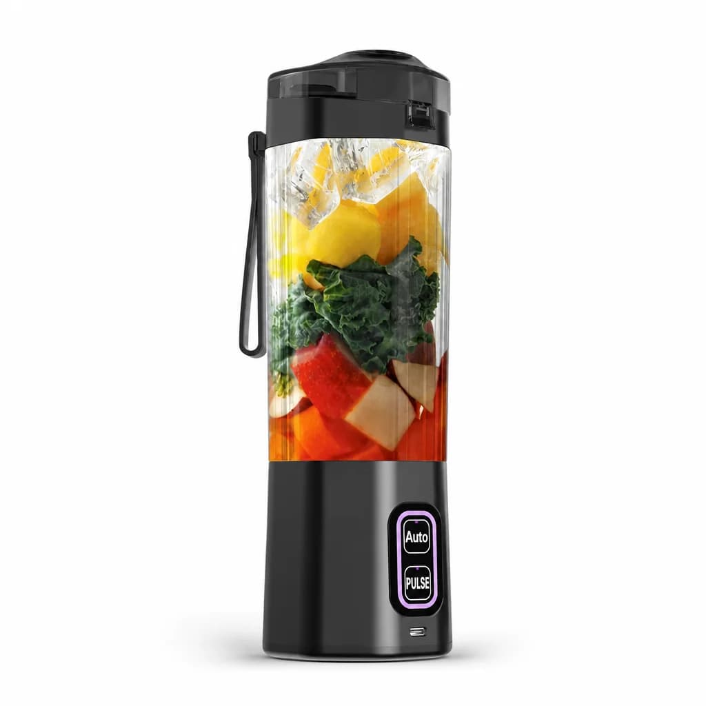 Fresh smoothie made with the portable blender